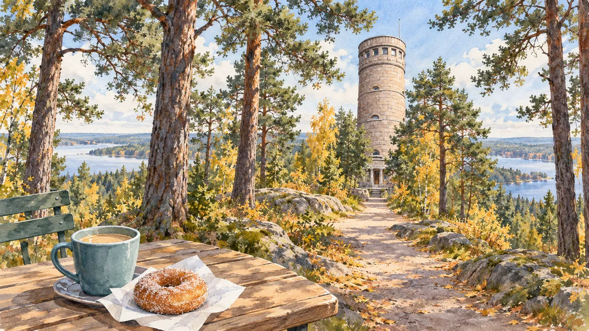 Оглядова вежа Пююніккі, ліс і краєвид на озера